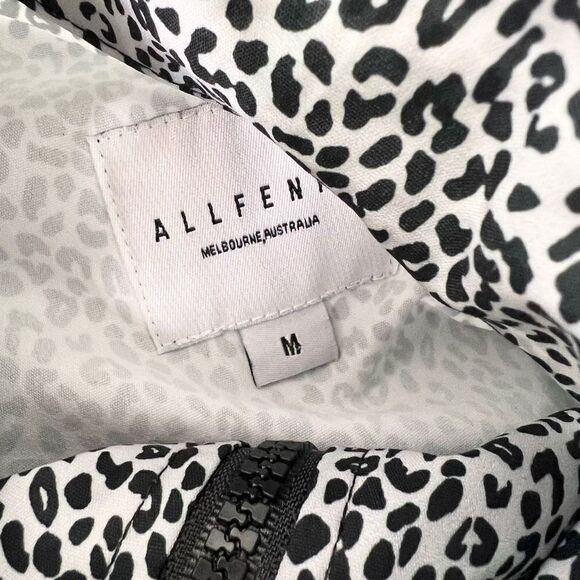 AllFenix Cropped Jacket Women's Medium Black Leopard Print Zip Snap Closure - Picture 5 of 10